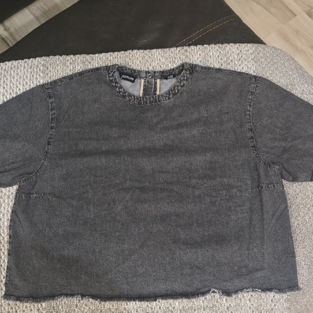 Wildfang Gray Denim Top